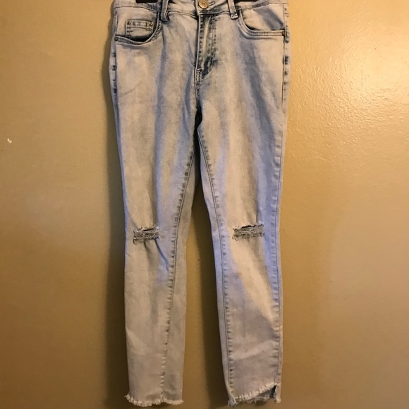 J. Creations Light Blue Ripped Denim Jeans - Picture 1 of 3